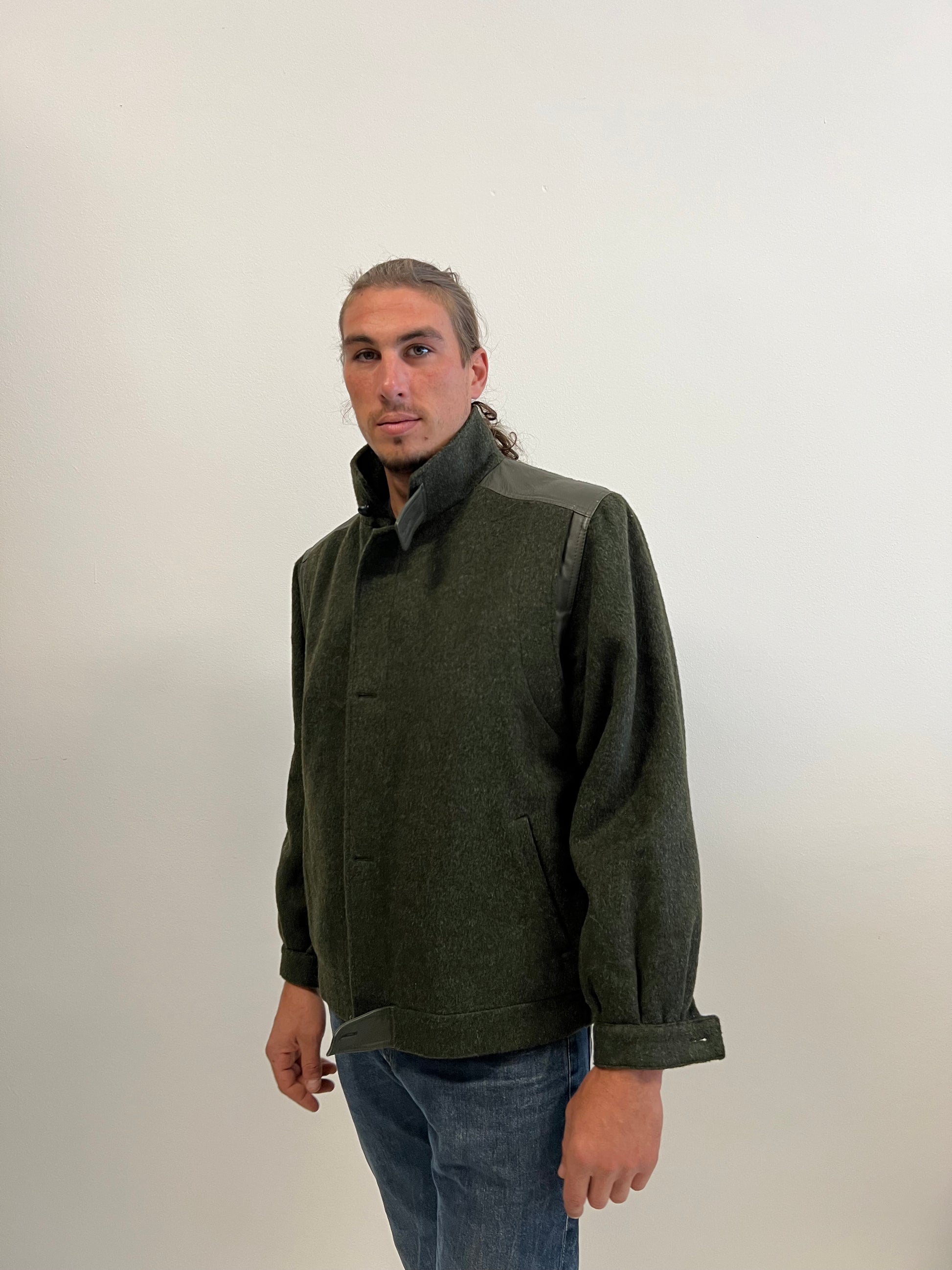 Giacca Breco’s in lana e pelle