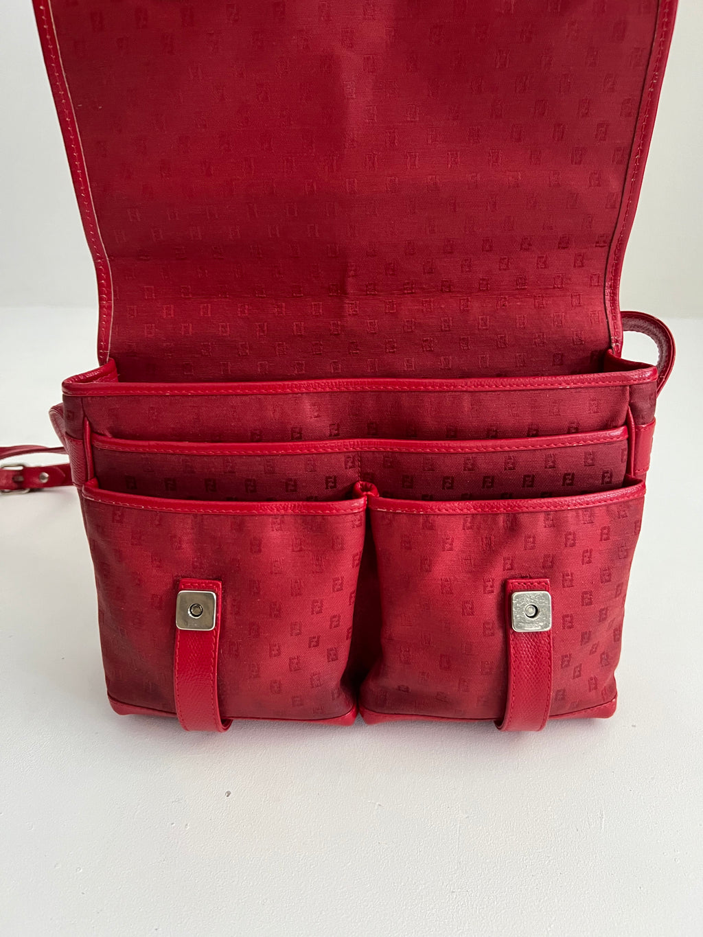 Fendi S.A.S. Messenger Bag rossa FF