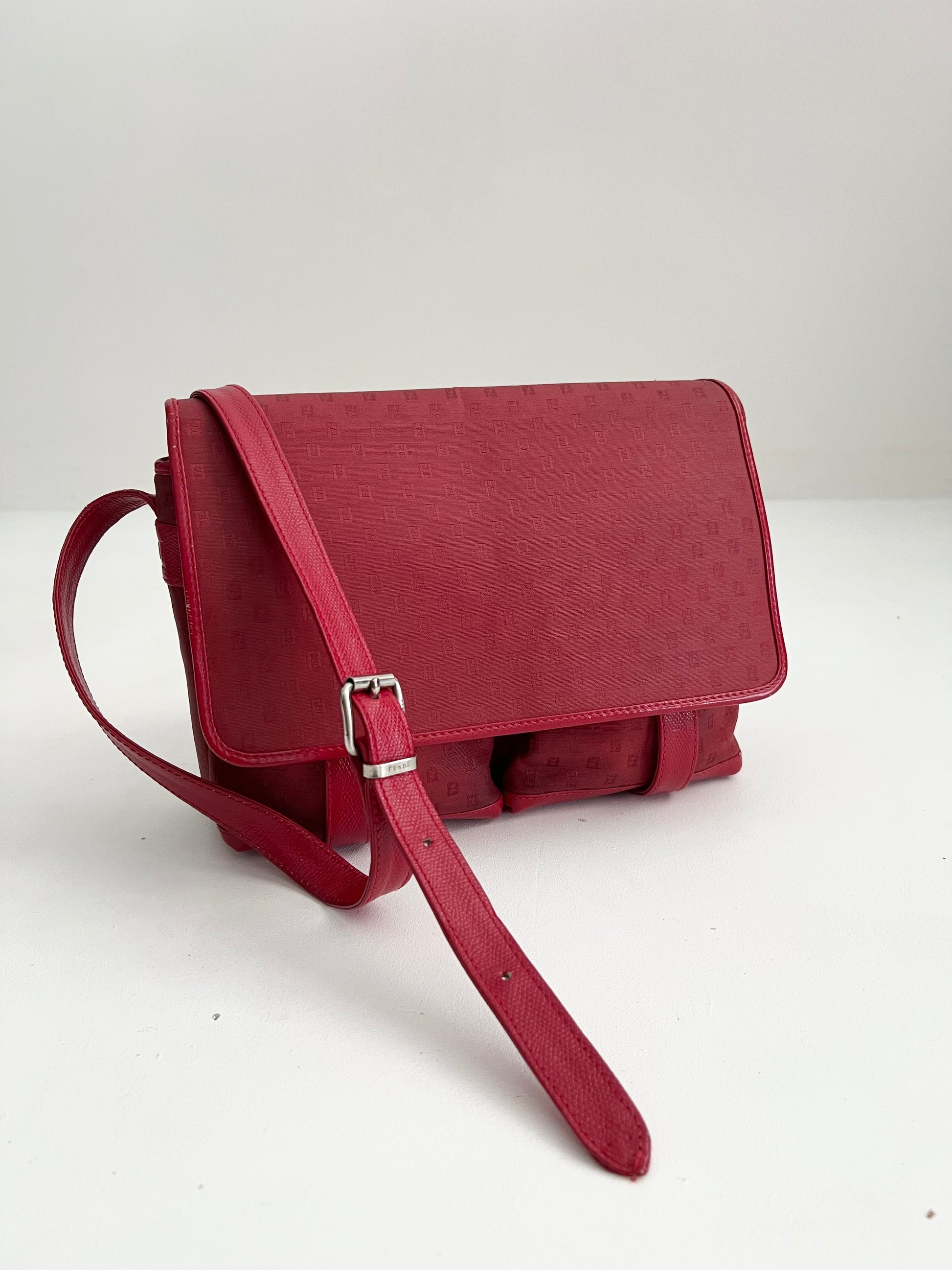 Fendi S.A.S. Messenger Bag rossa FF