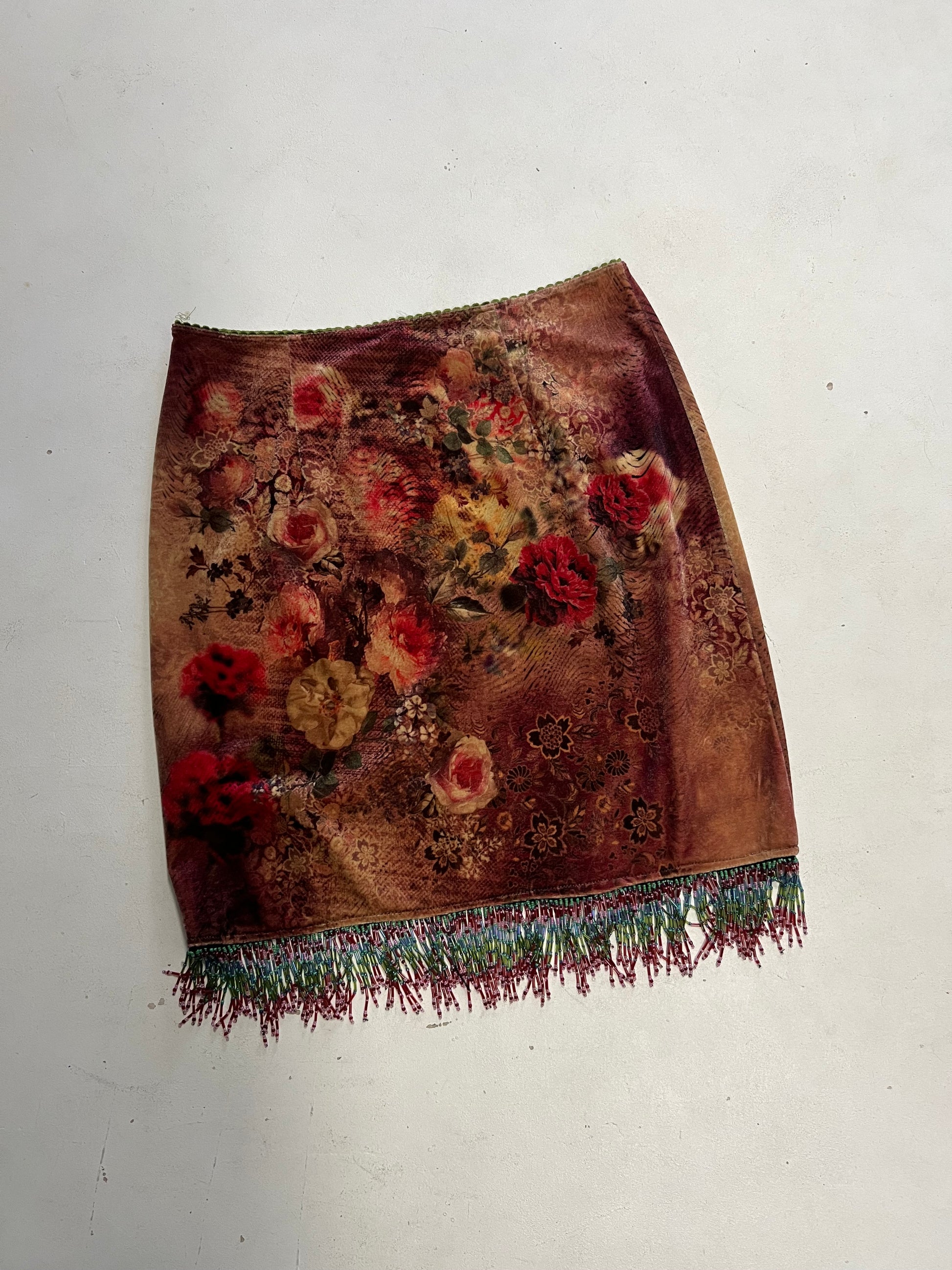 Gonna vintage nuova in ciniglia e minuteria