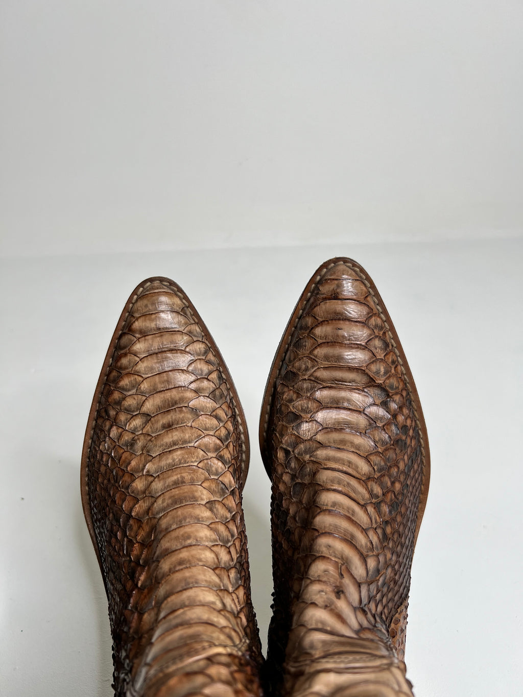 Stivali in pitone vintage Volponi-Made in Italy