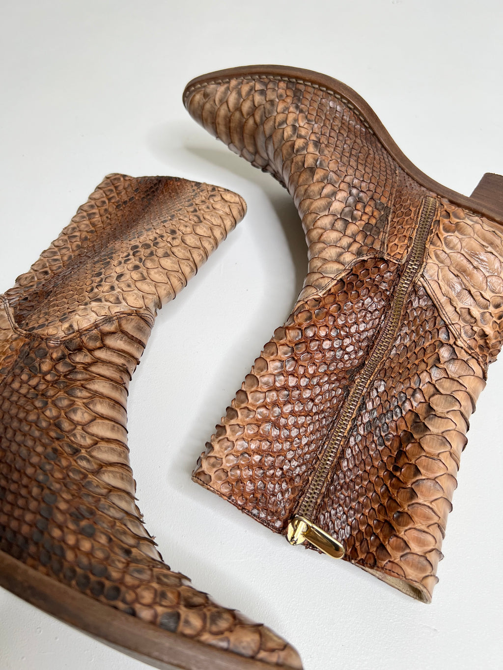 Stivali in pitone vintage Volponi-Made in Italy