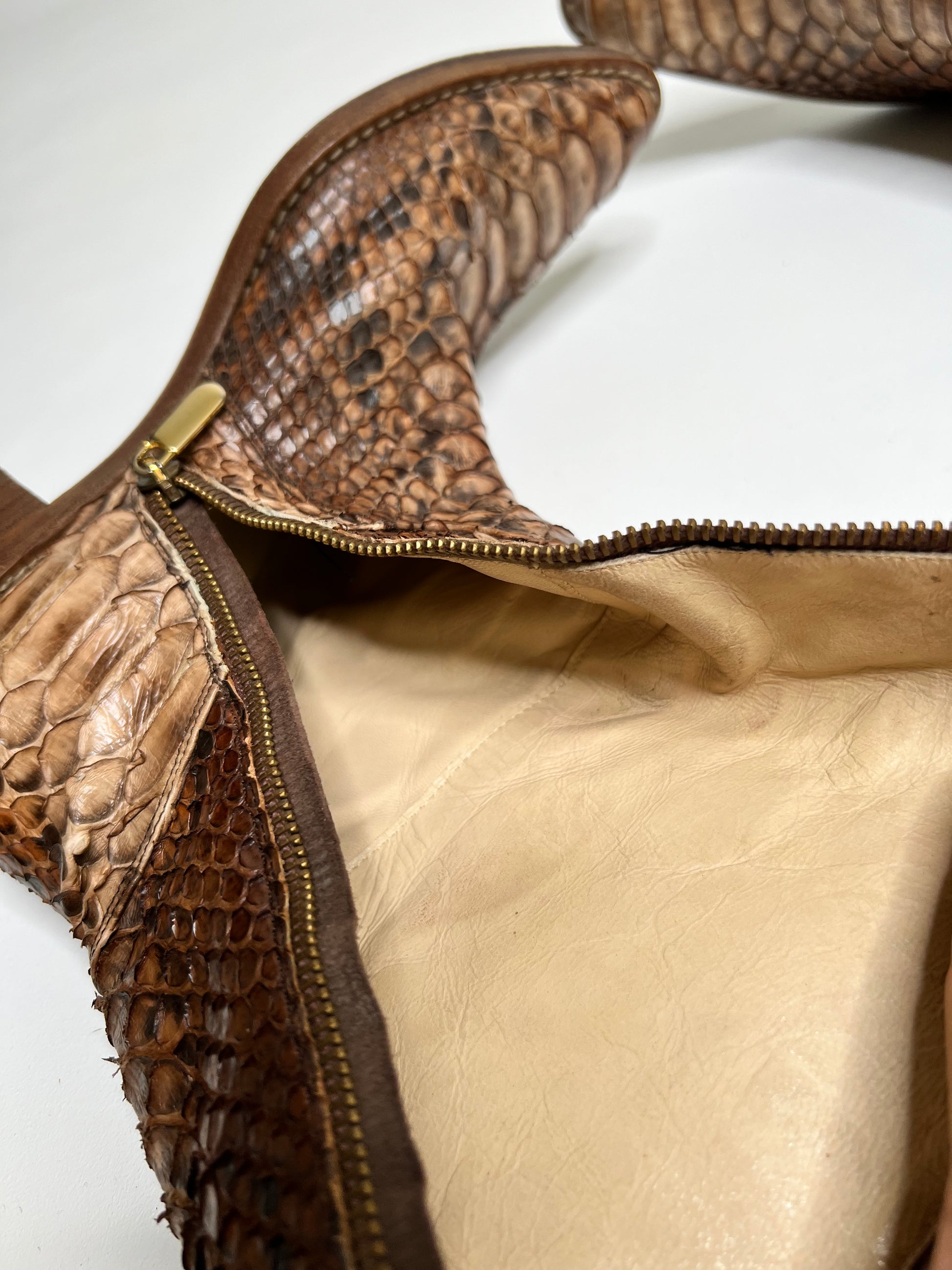 Stivali in pitone vintage Volponi-Made in Italy