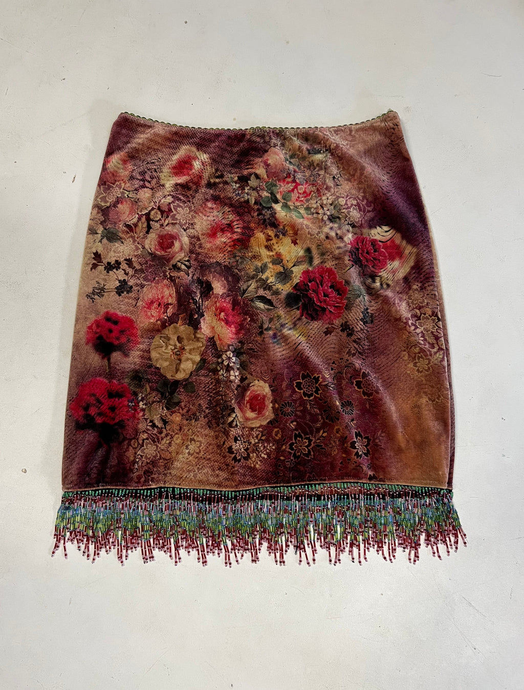 Gonna vintage nuova in ciniglia e minuteria