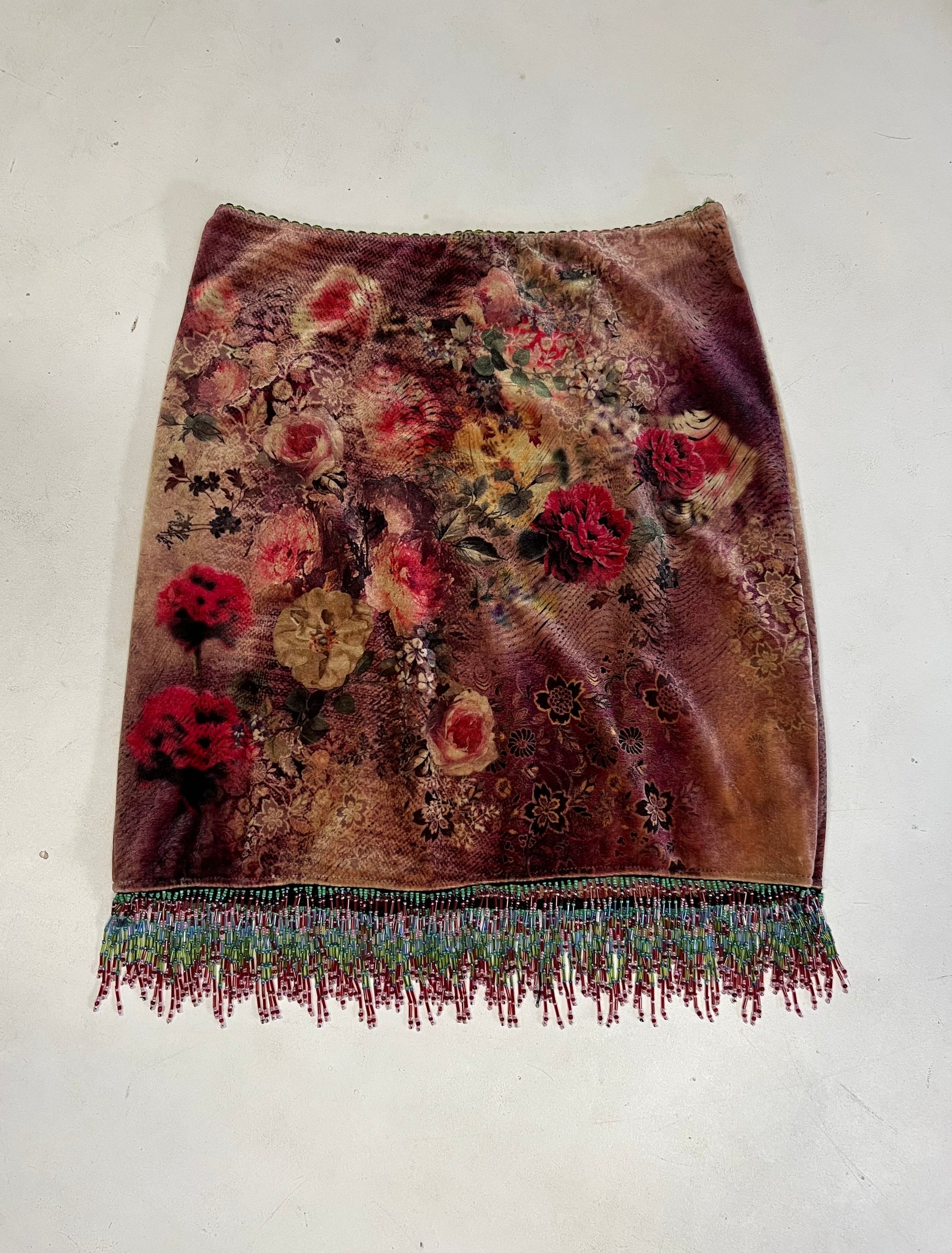 Gonna vintage nuova in ciniglia e minuteria