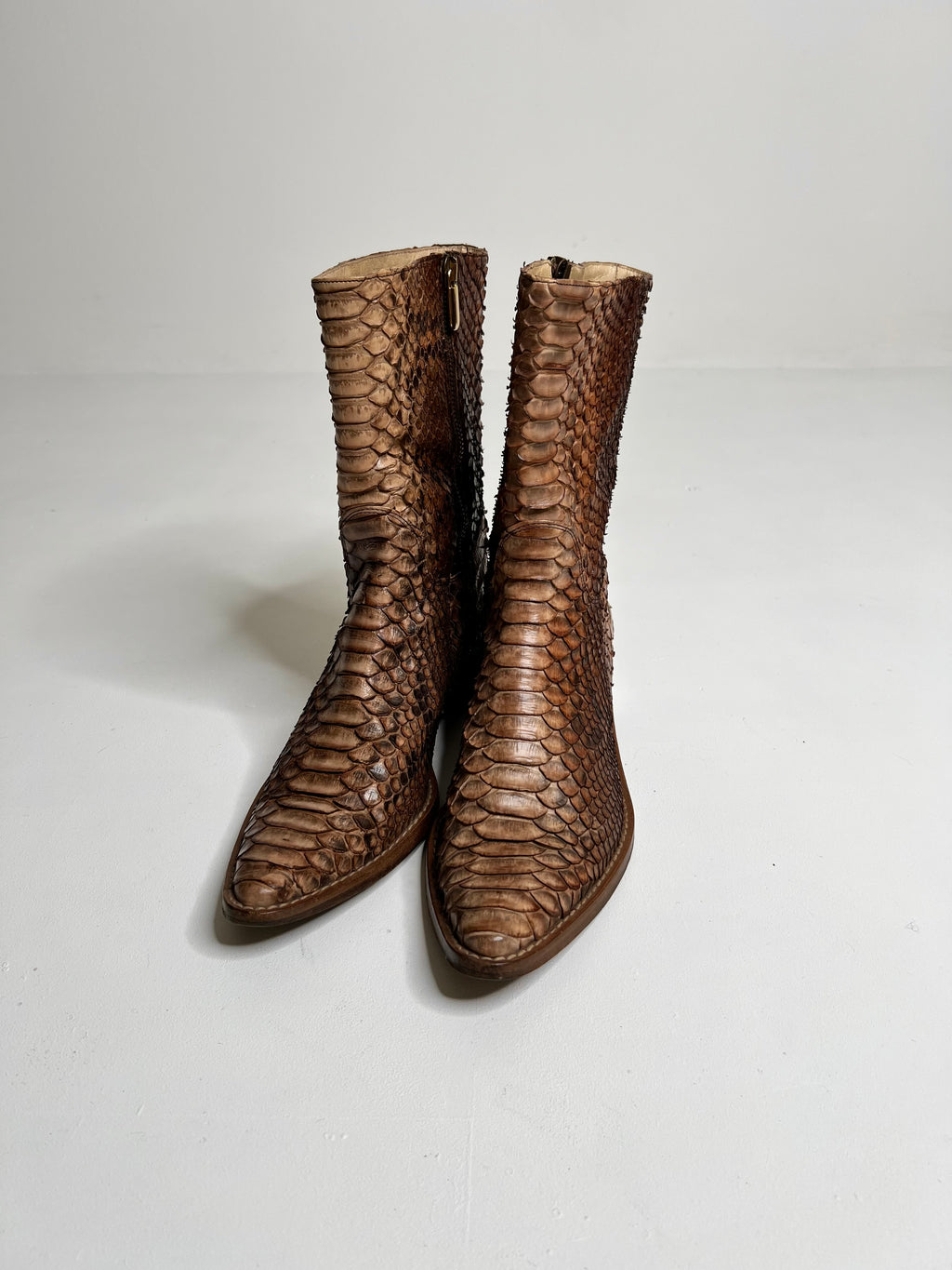 Stivali in pitone vintage Volponi-Made in Italy