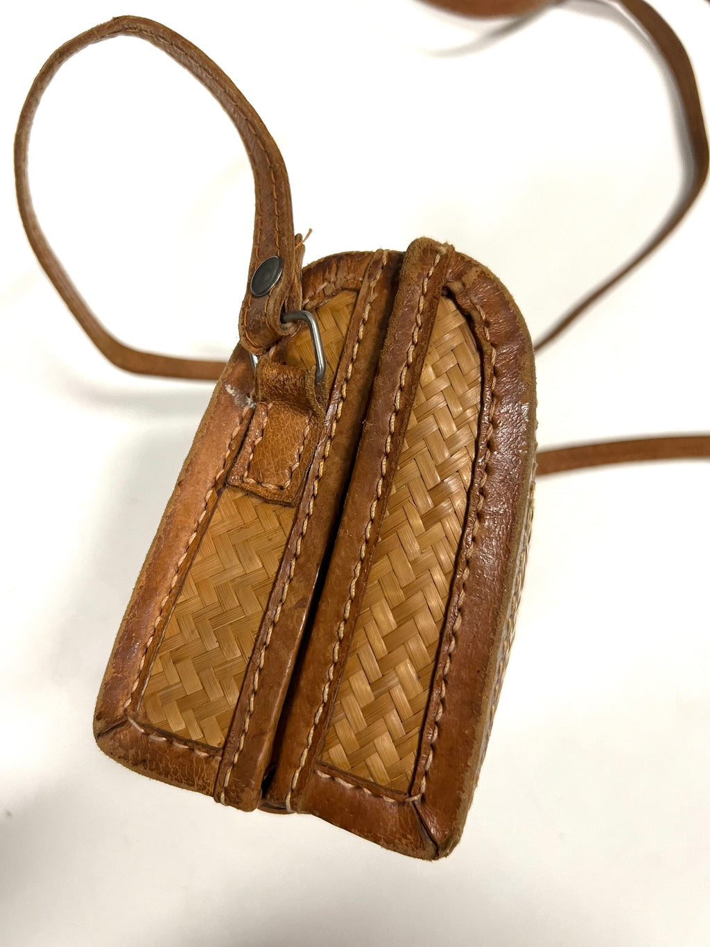 Mini bag in paglia e pelle anni ‘70
