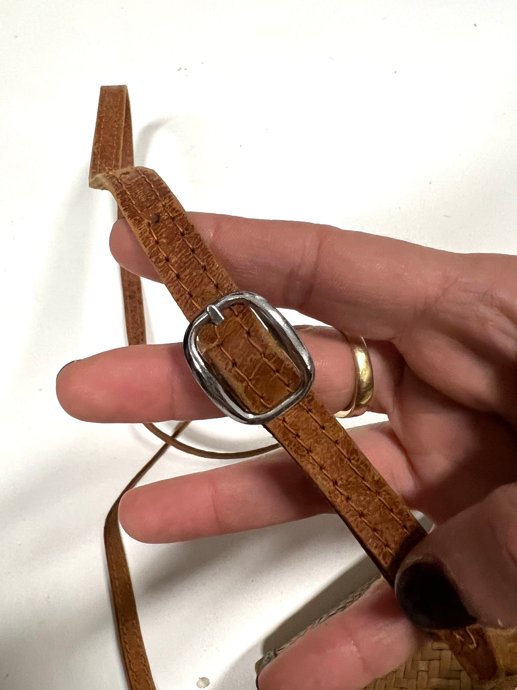 Mini bag in paglia e pelle anni ‘70