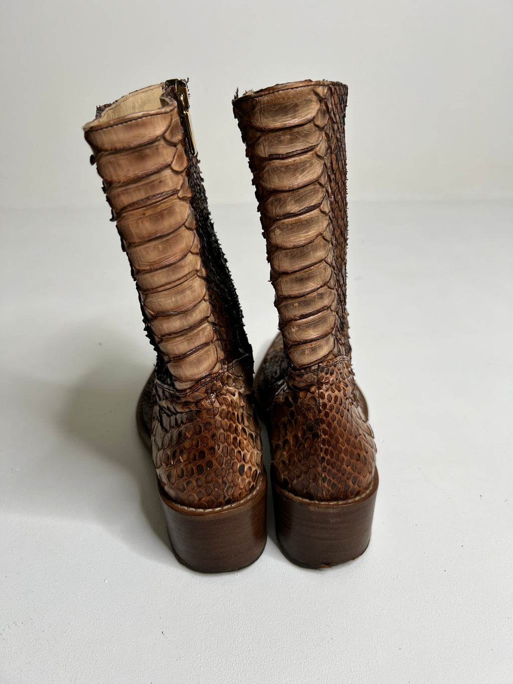 Stivali in pitone vintage Volponi-Made in Italy