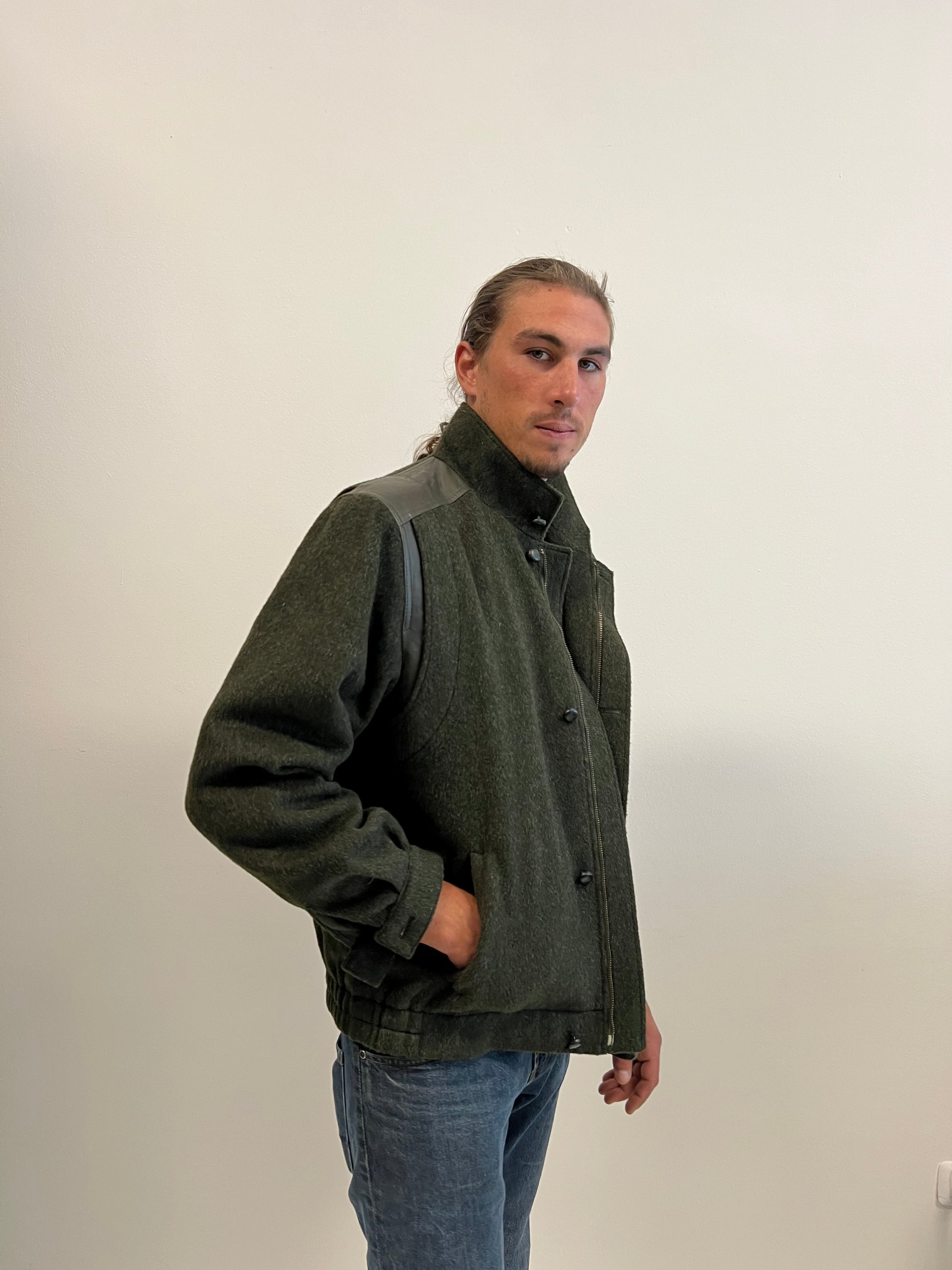 Giacca Breco’s in lana e pelle