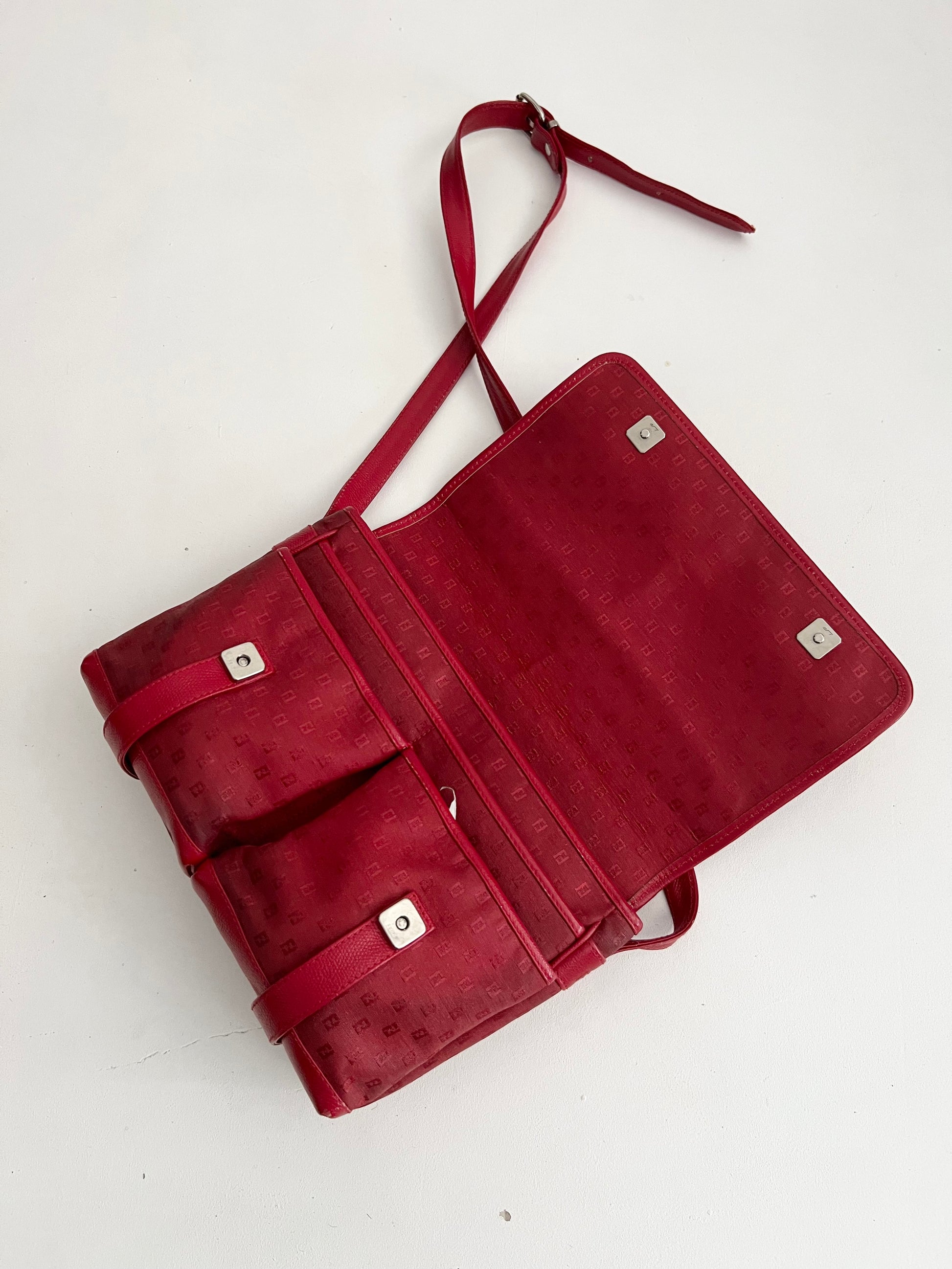 Fendi S.A.S. Messenger Bag rossa FF