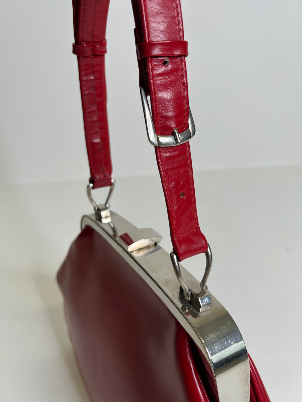 Borsa anni ‘70 in pelle rossa